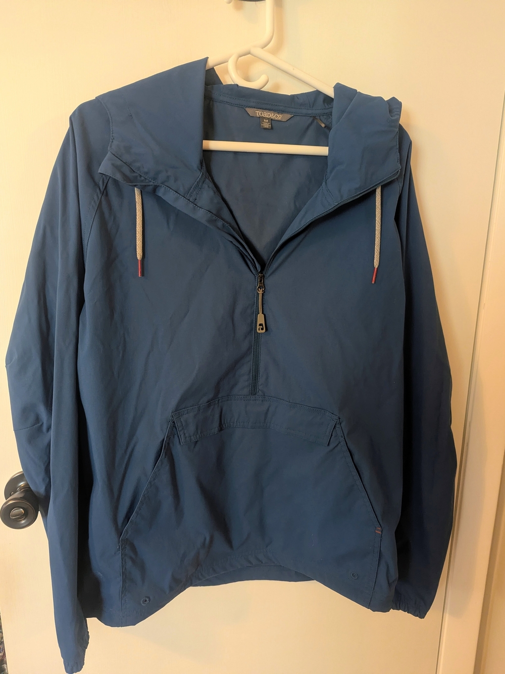 Toad And Co. Navy Blue Half-Zip Windbreaker Hoodie EUC